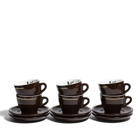 Brown Cappuccino Cup and Saucer Set