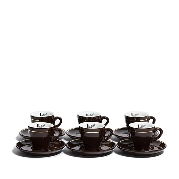 Brown Espresso Cup and Saucer Set